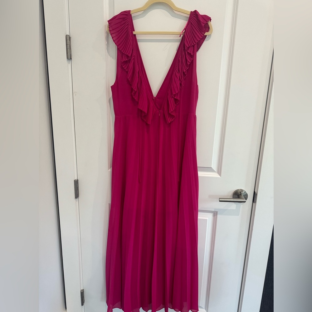 Zara Pink low-cut ruffled dress